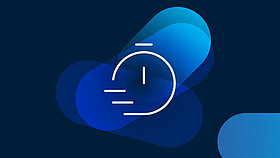 White icon on blue background Fast series start-up