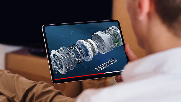 iPad mit Abbildung des Motoraufbaus