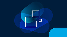 White icon three squares on dark blue background