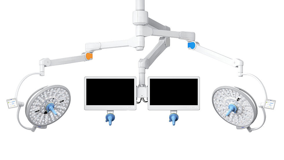 Polaris OP Leuchte von Dräger mit Bildschirmen und Kamera