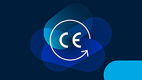 Icon of the CE logo with an arrow inside a circle