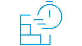 Blue icon on white background High-speed design