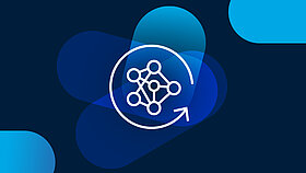 Icon of a particle inside a circle, depicted as an arrow