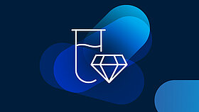 Icon of a diamond with a test tube