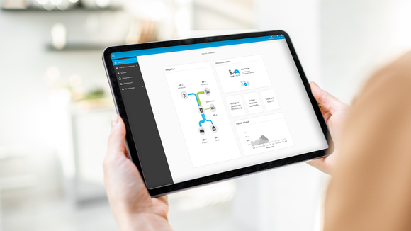 Modernes Web Interface on Tablet
