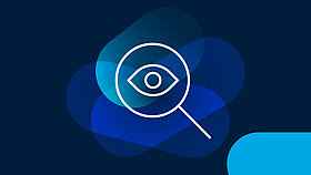Icon of a magnifying glass with an eye