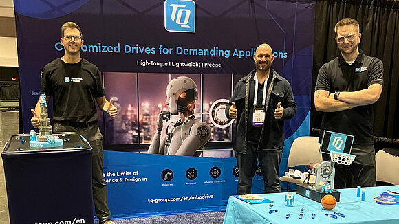The TQ-RoboDrive team at the RoboBusiness booth