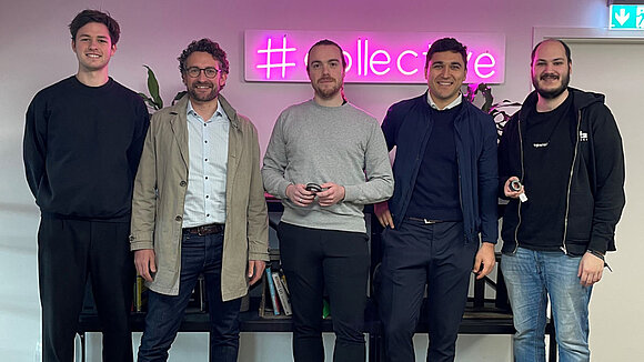 Das Team von Upstair mit Sören Brüchmann und Viktor Tzivnev von TQ