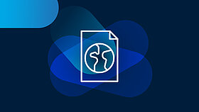 Icon of a globe on a sheet of paper