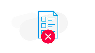 Icon einer Checkliste mit rotem Button