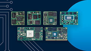 Sechs Embedded Module mit verschiedenen CPU-Familien