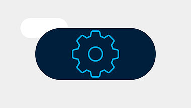 Blue icon of a screw
