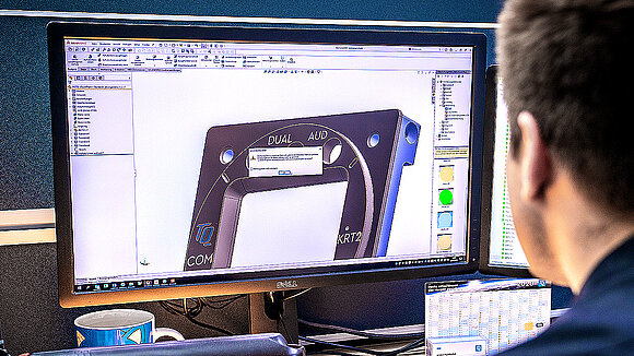 PC screen with a construction