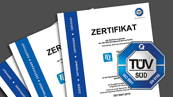 ISO 9001:2000 certification TQ Zertifikate