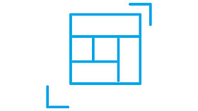 Blue icon on white background Flex & rigid-flex design