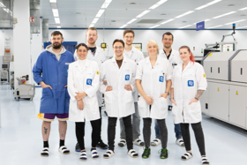 Team photo in production