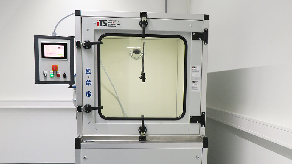 View of the dust chamber in the TQ Product Compliance Center