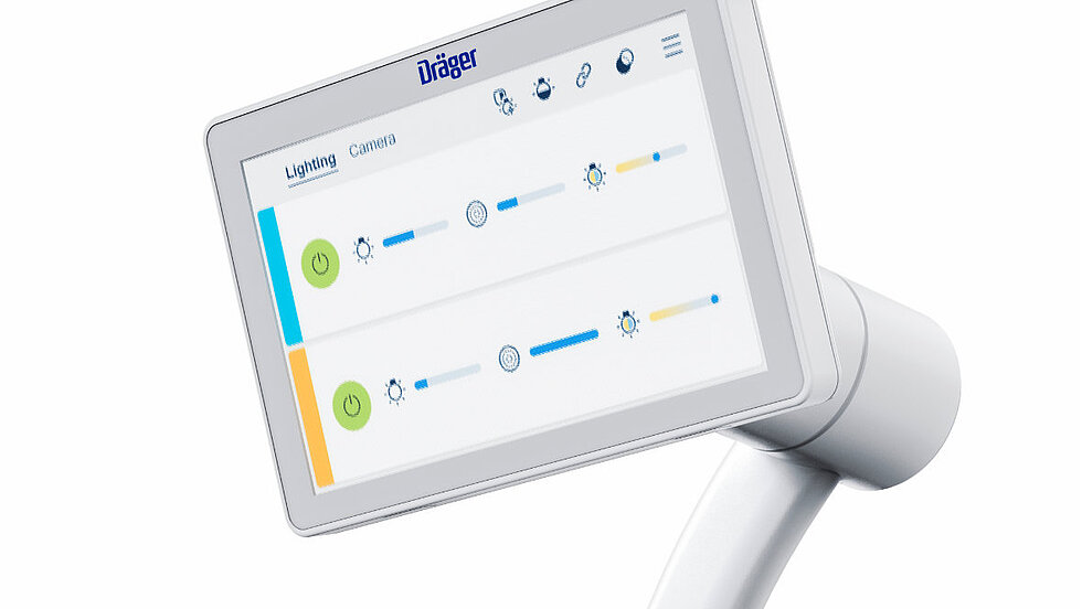 Control Display von der OP Leuchte Polaris von Dräger