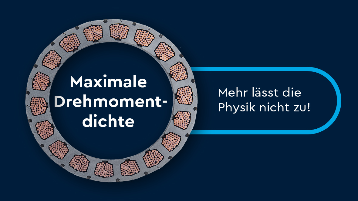 Querschnitt eines Torquemotors als Symbol für maximale Drehmomentdichte