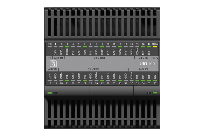UIO100 - Universal I/0 module in connection with load management.