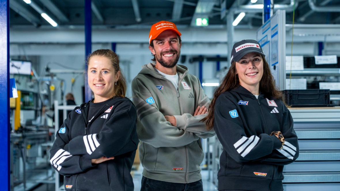 Gruppenbild Katharina Hennig Dotzler, Johannes Rydzek und Coletta Rydzek