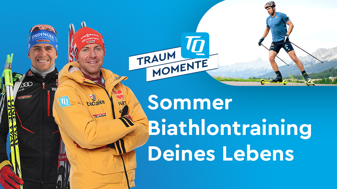 Teaser TQ-Traummoment Sommer Biathlontraining mit Philipp Nawrath und Michael Greis