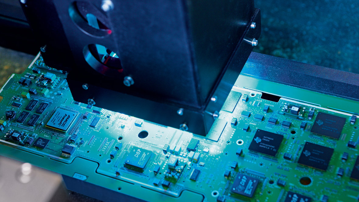 Section of a module during PCB assembly