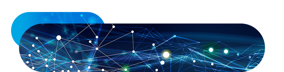 Dark blue bar with white lines and dots that are linked