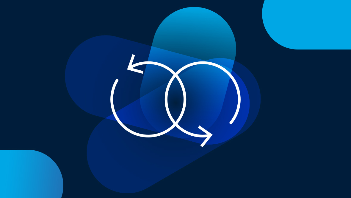 Weißes Icon Langzeitverfügbarkeit auf blauem Hintergrund