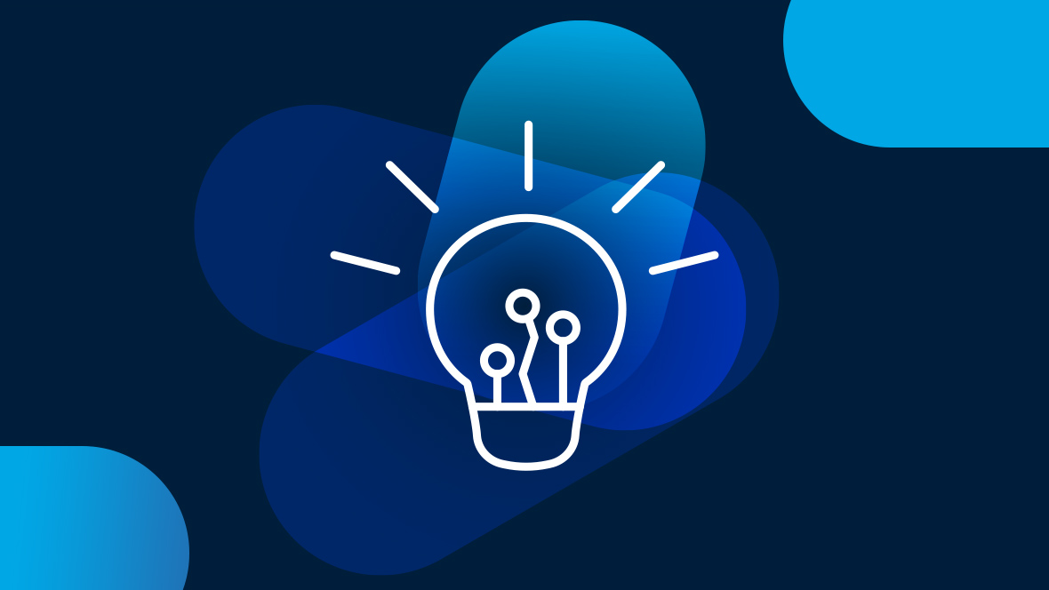 Icon of a light bulb on a blue background