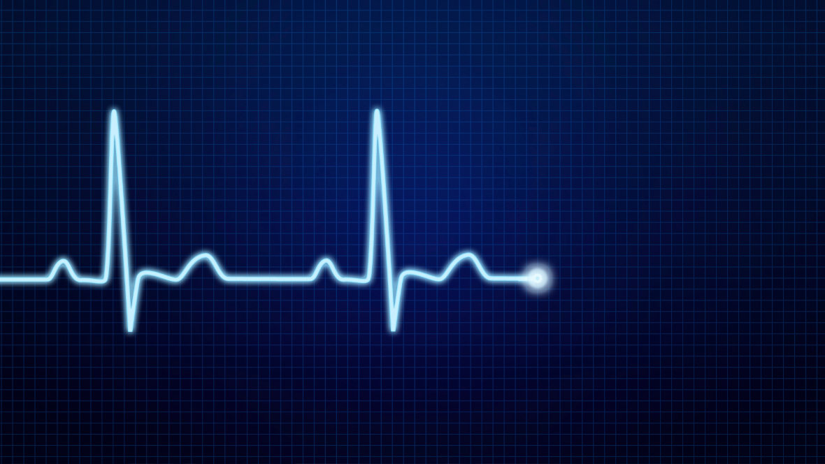 Pulse line with blue background