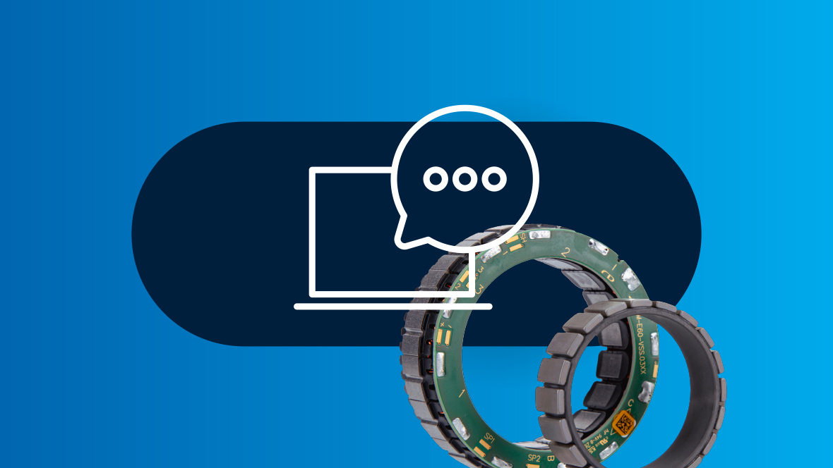 A PC and speech bubble icon on a blue background