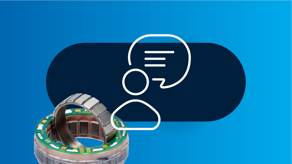 Icon of a person and a speech bubble on a blue background