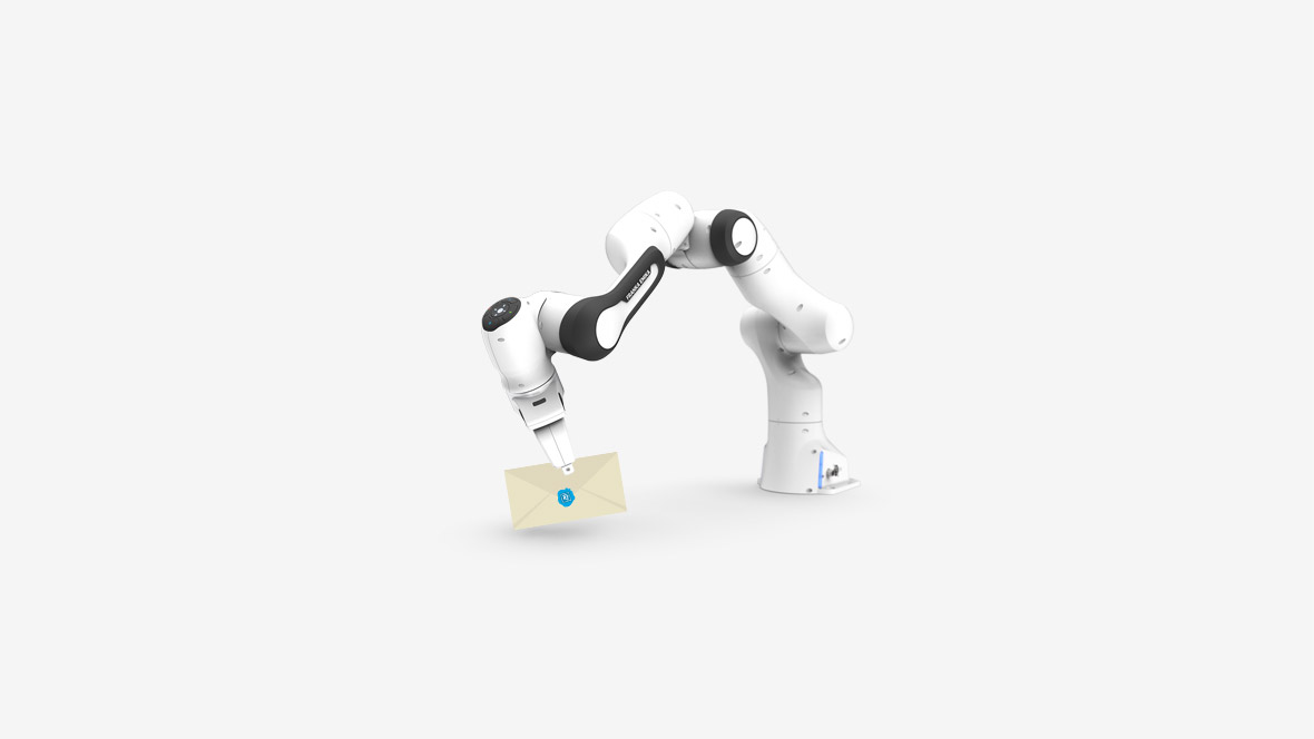 Contact us - Robot holds letter
