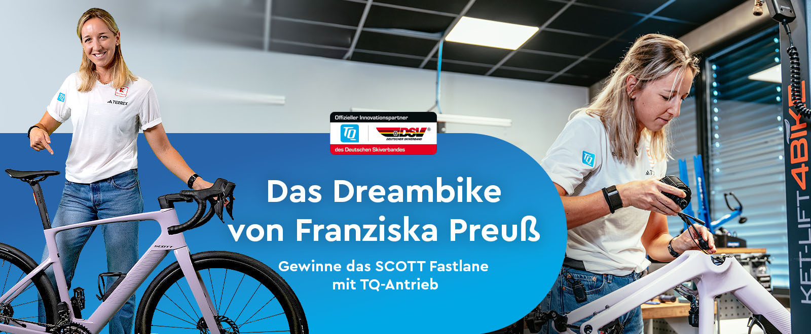 Franziska Preuß mit ihrem Dreambike von Scott